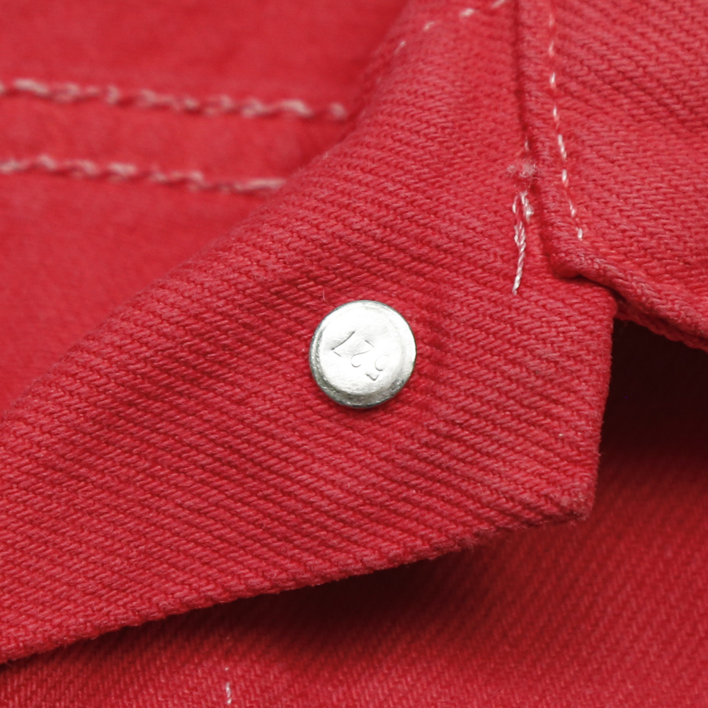 Vtg 80s Levi's USA Red Denim Vest Women Size M