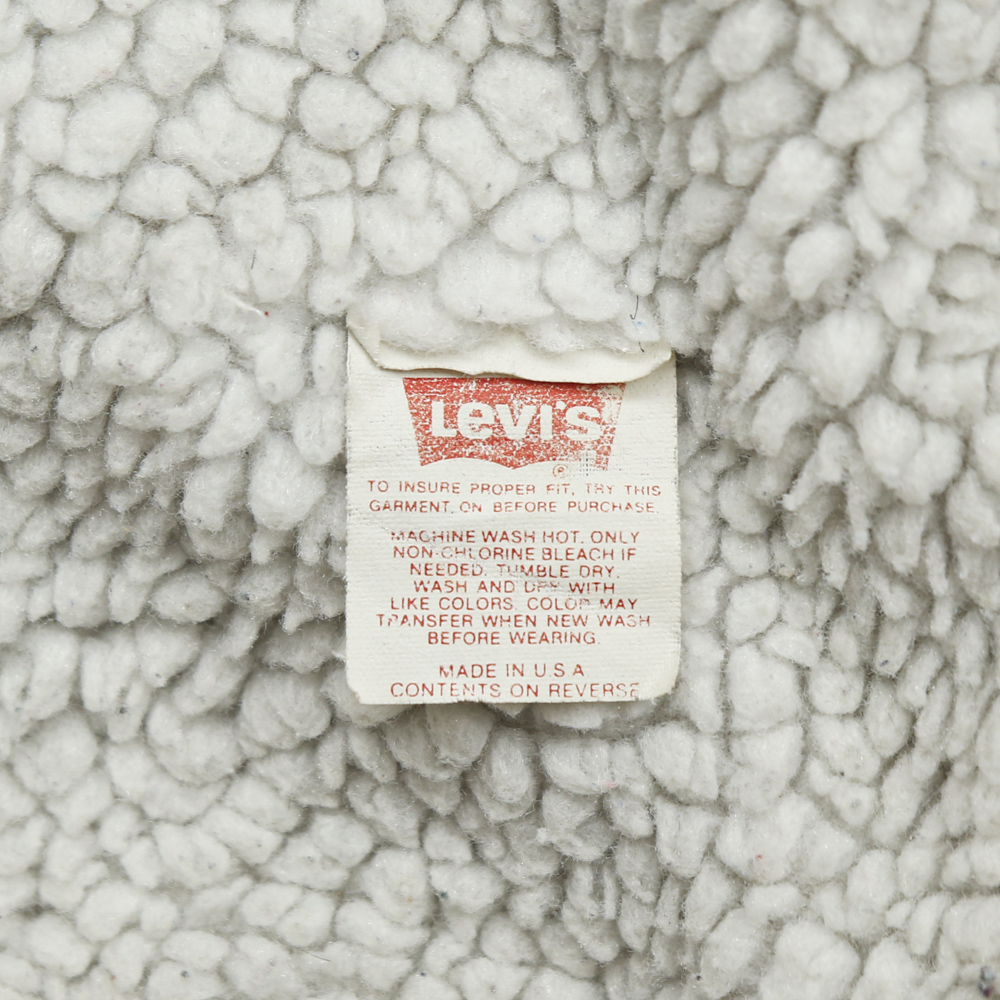 80s Levi's USA Sherpa-lined Black Denim Jacket Size XS