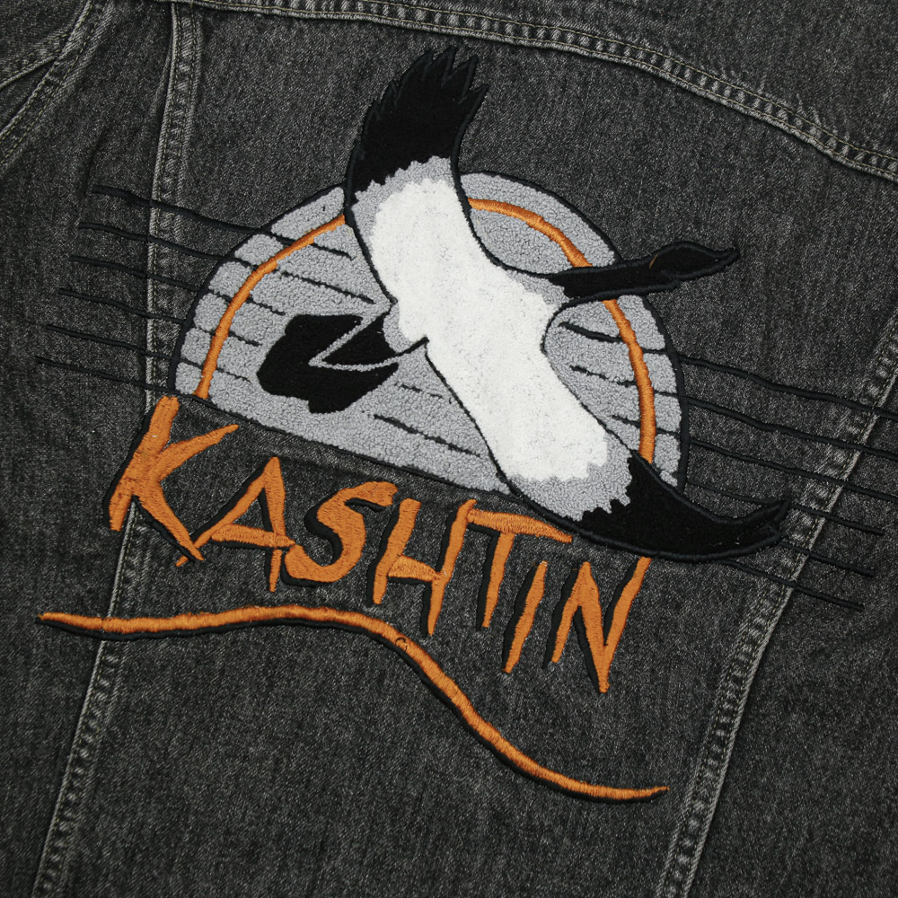 90s Levi's Black Denim Jacket ‘Kashtin’ Band Size [44] XL