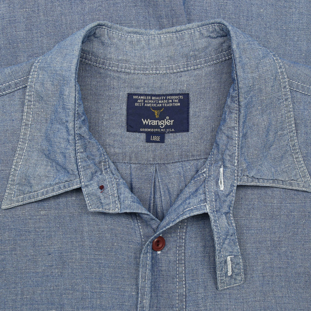 Wrangler Chambray Pull-over Work Shirt Size L