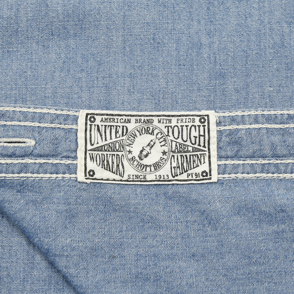 Schott Perfecto Selvedge Chambray Shirt Size S