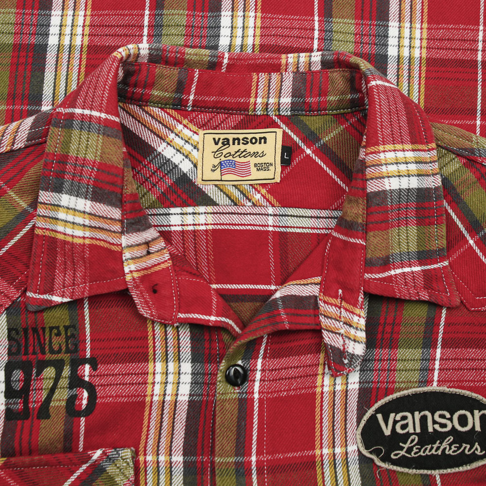 Vanson Cotton Flannel Work Shirt Size M