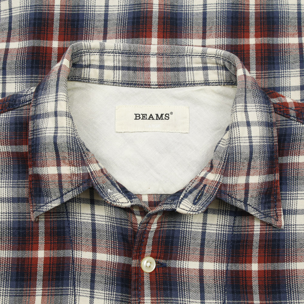 Beams Japan Plaid Check Shirt Size M