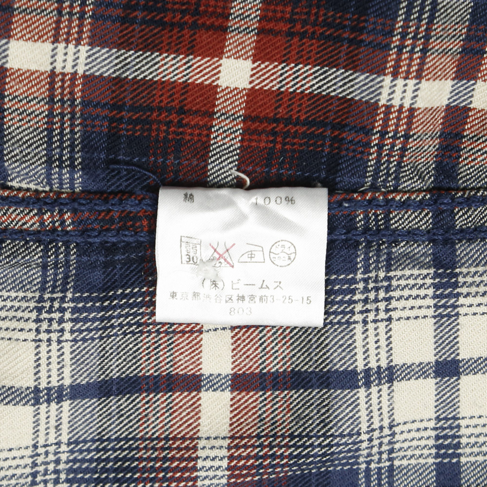 Beams Japan Plaid Check Shirt Size M