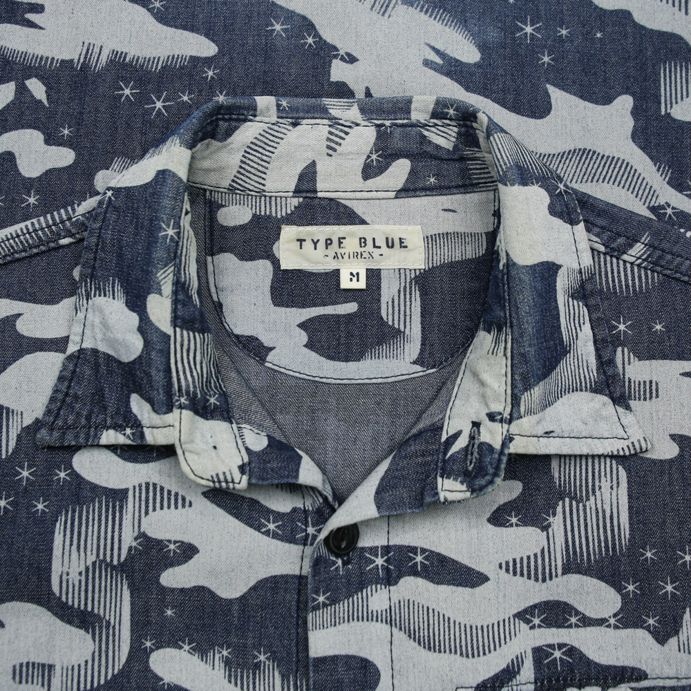 Avirex Type Camo Work Shirt USN Print Size M
