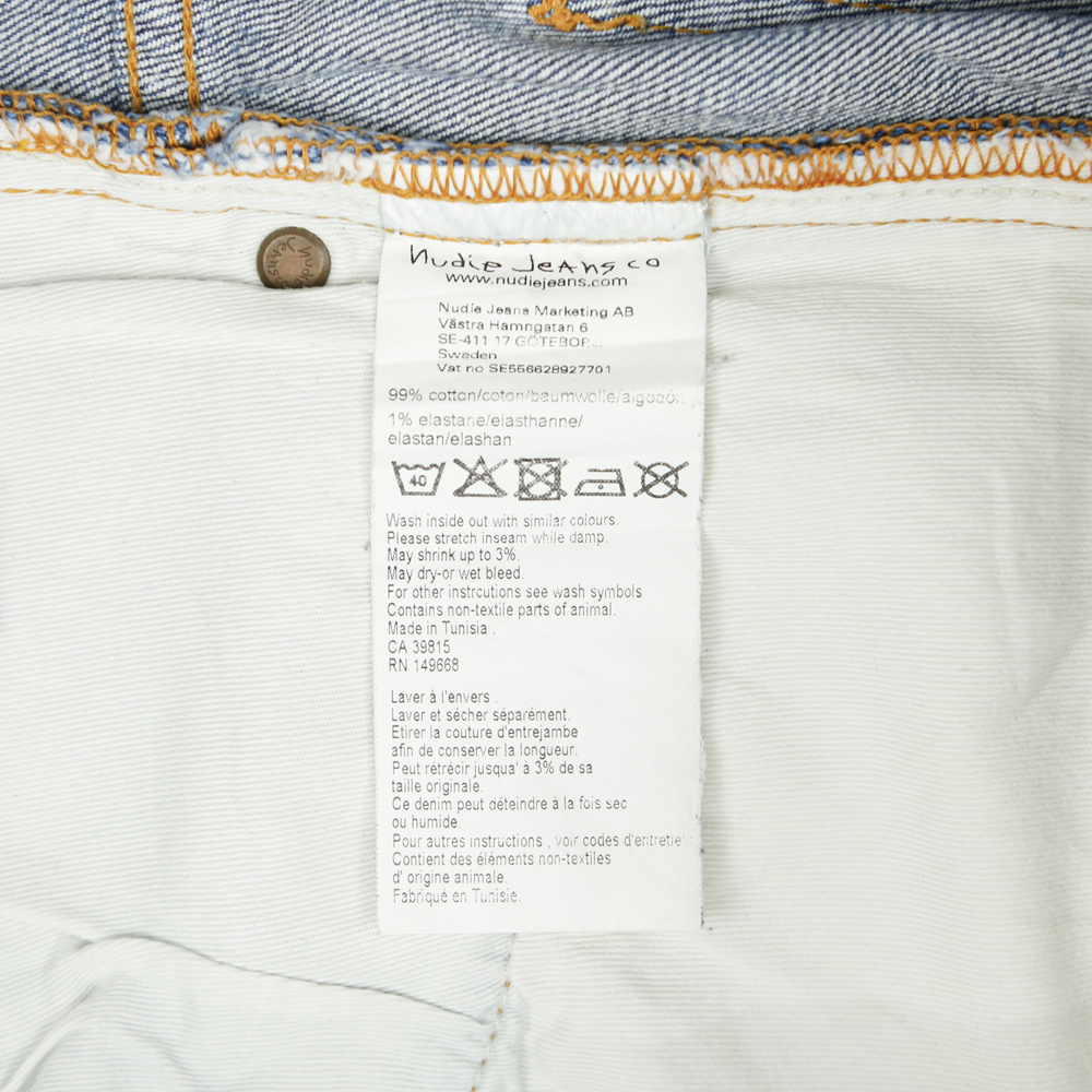 Nudie Jeans Denim Thin Finn Rebel Blues Size 29