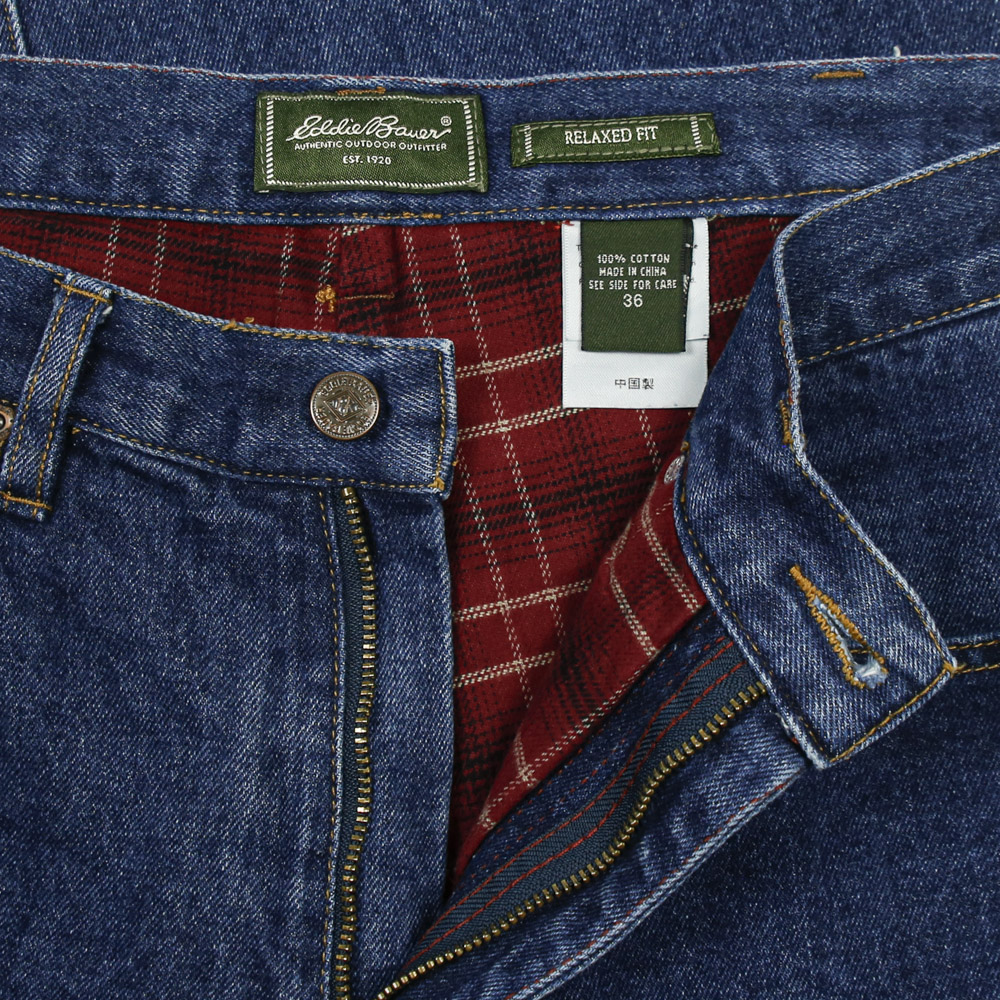 Eddie Bauer Flannel-lined Denim Jeans Size 36