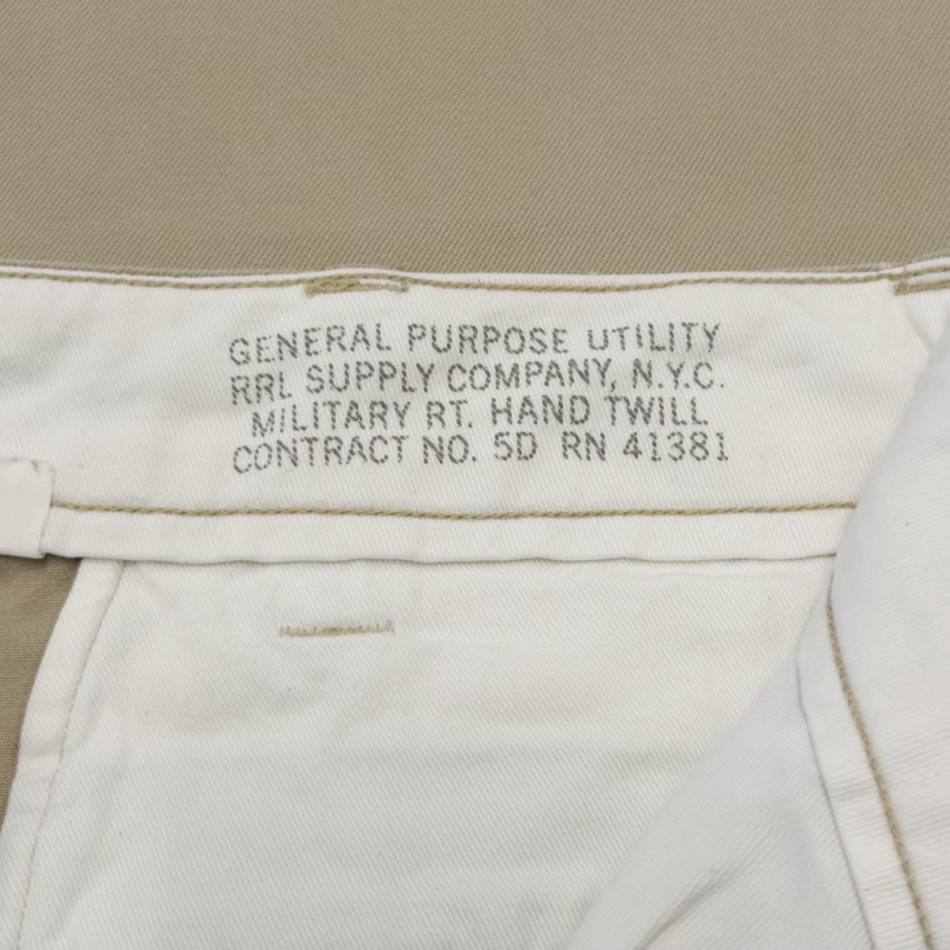 Double RL RRL Type Military Khaki Trousers Size 30