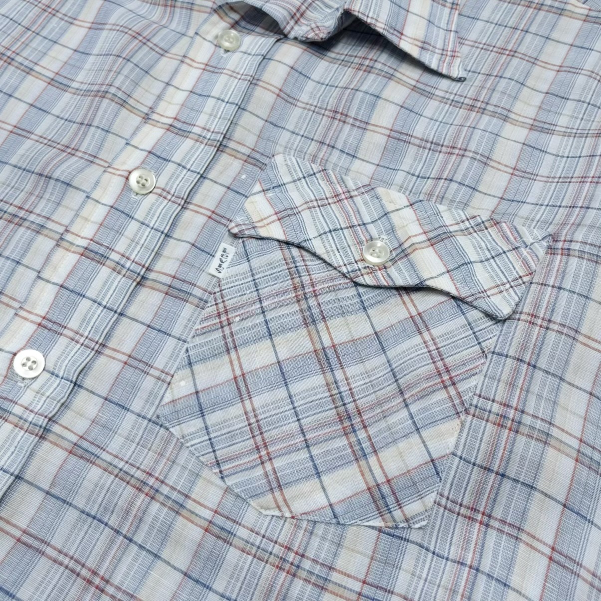 Vtg 80s Levi's Olympic Games Plaid Shirt Size L