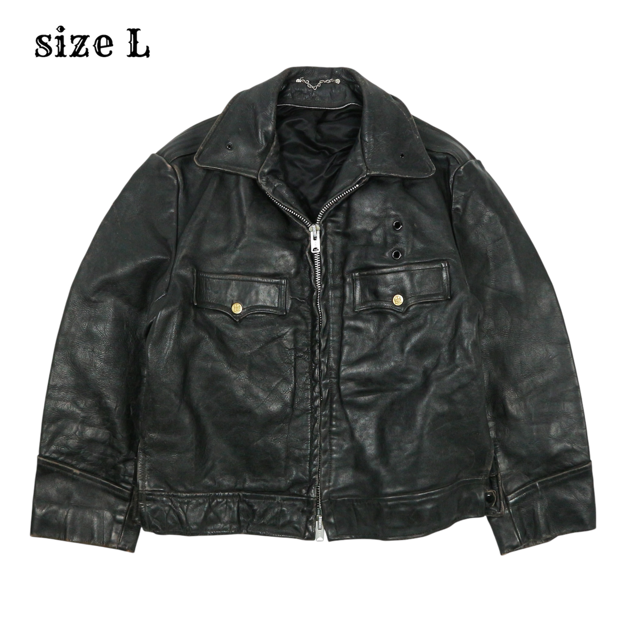 Vintage Miklos Sas NYPD Officer Leather Jacket Size L