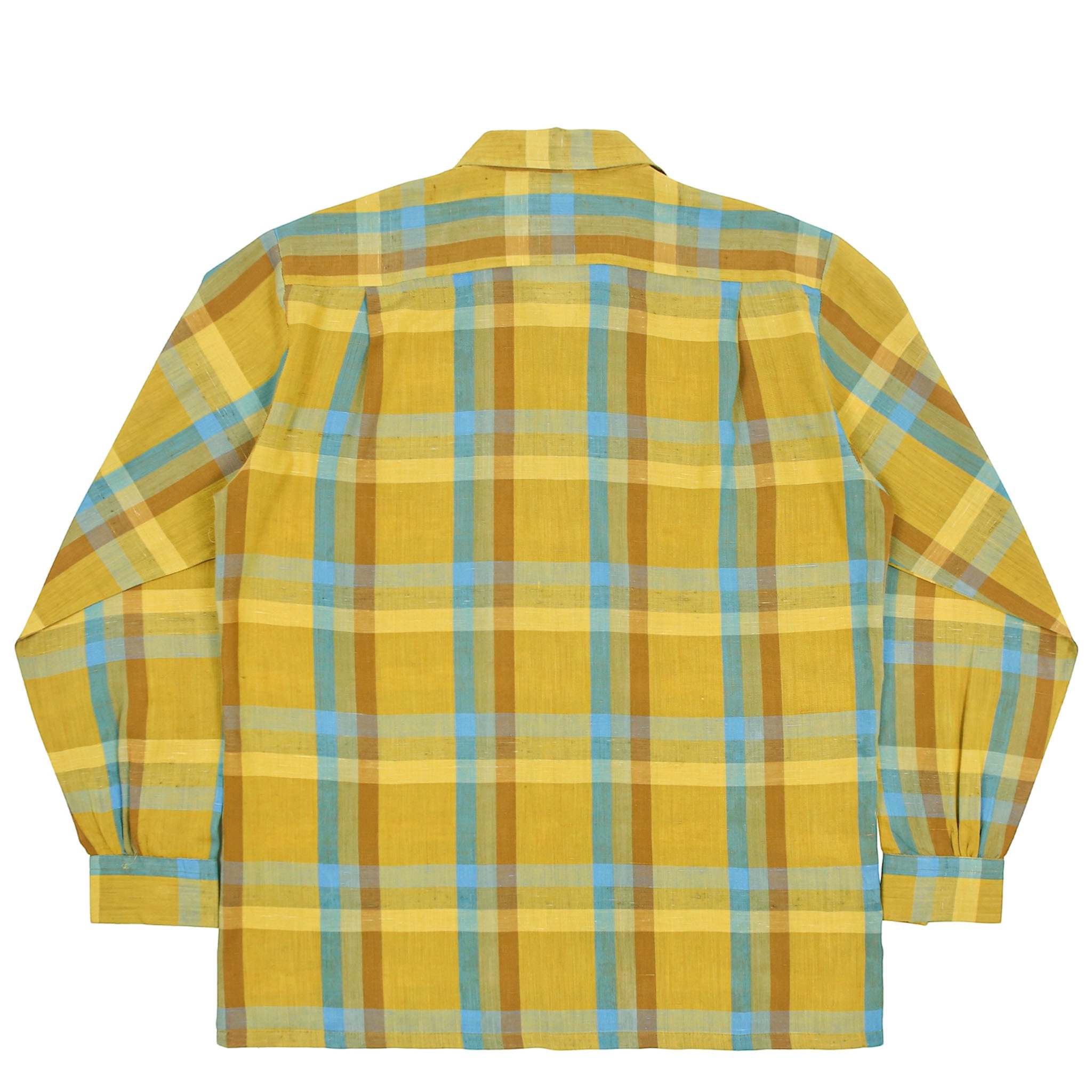 60s Vintage Donegal Loop Collar Plaid Shirt Size M