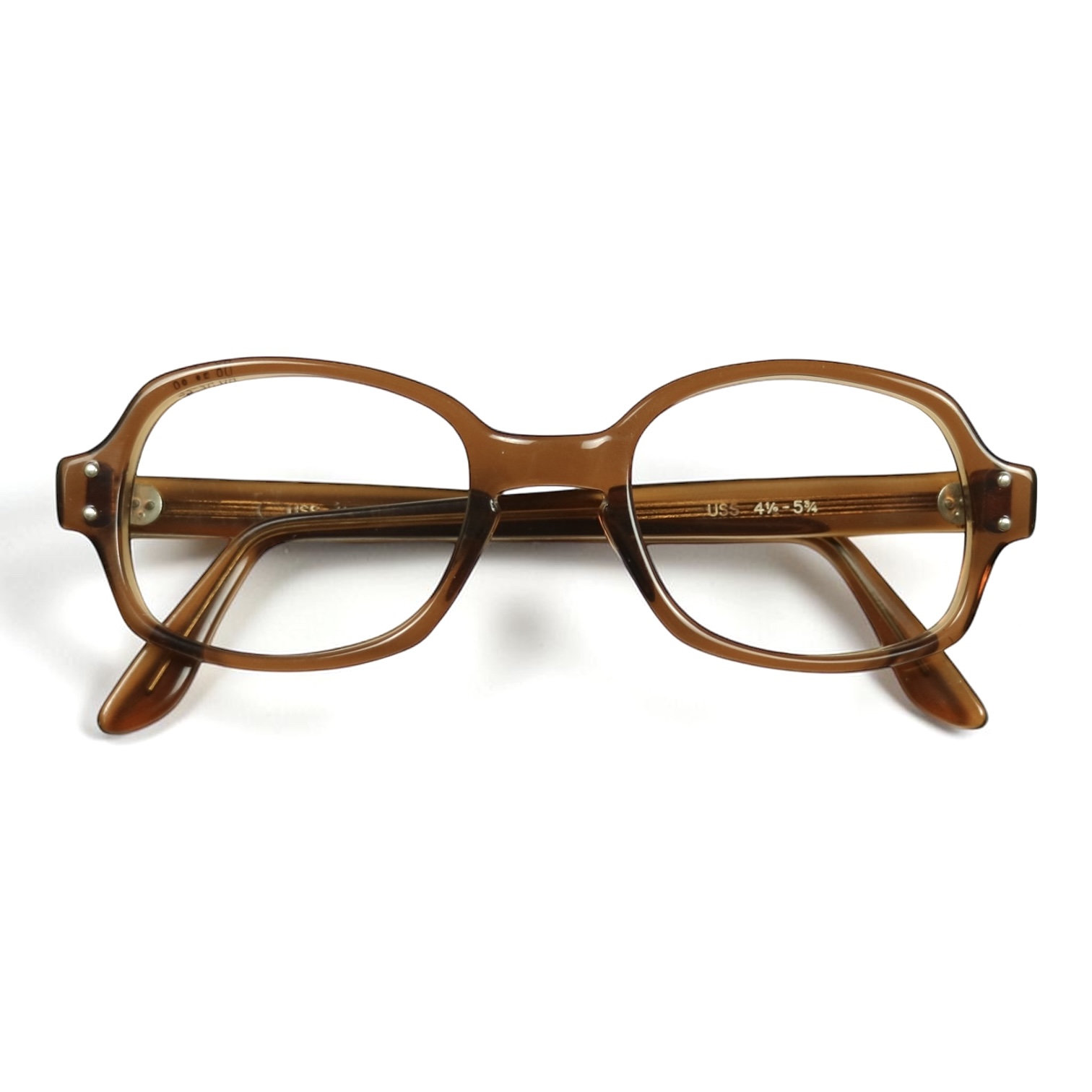 80s U.S. Military Issue Glasses Oval Frame - Brown [52-22]