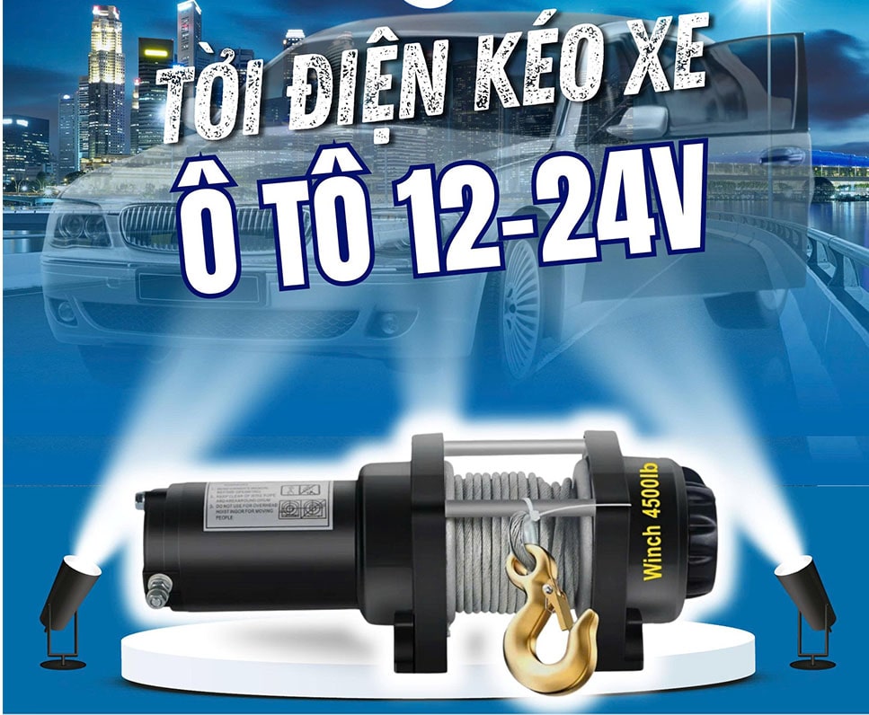 Tời điện kéo xe