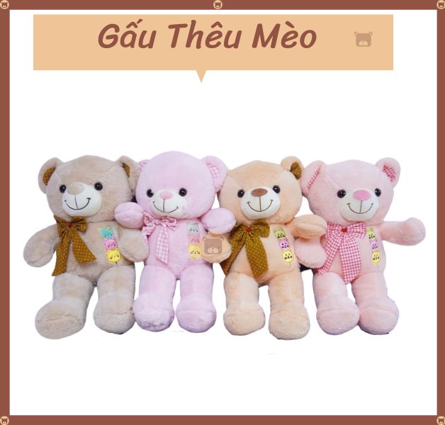 Gấu Thêu Mèo