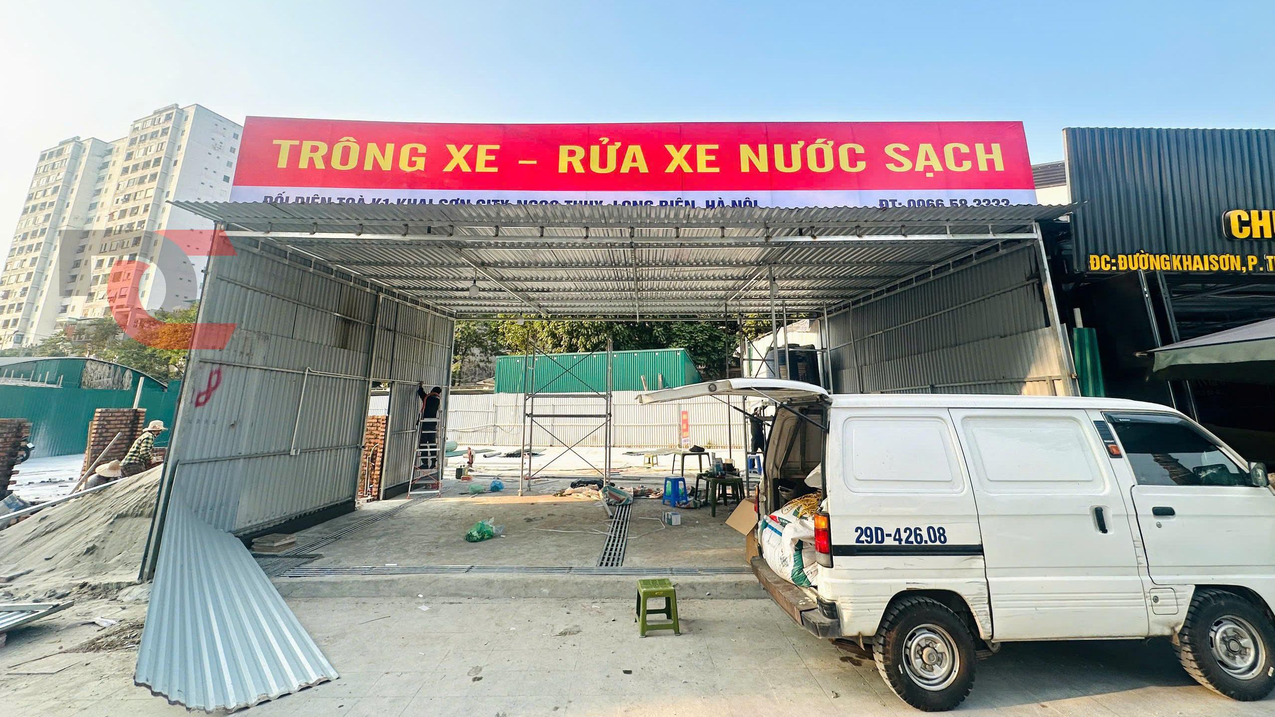 Lắp đặt trạm rửa xe khu nhà giàu Khai Sơn - Long Biên, Hà Nội