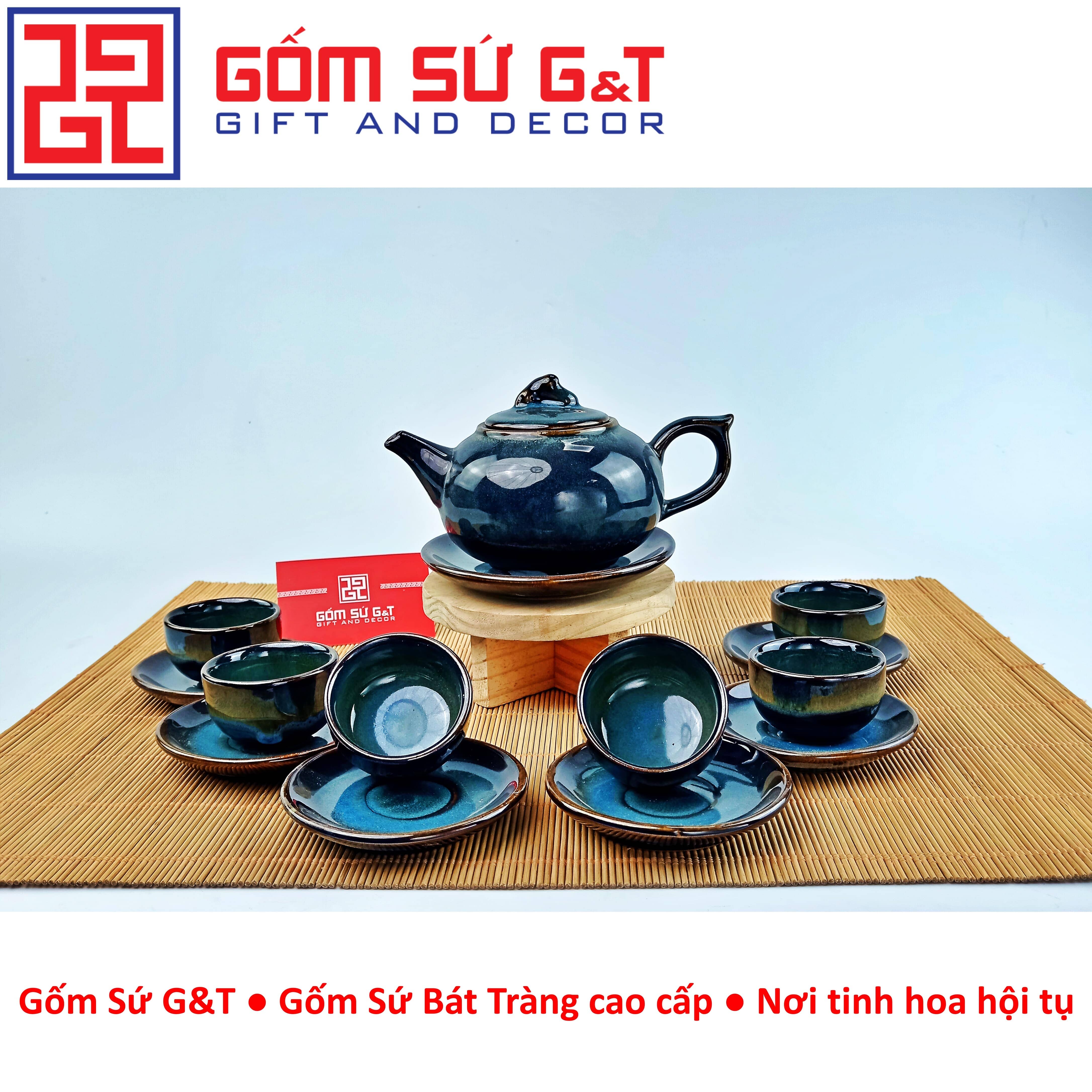 Bộ Trà Hỏa Biến Dáng Quả Hồng – Tinh Hoa Nghệ Thuật Gốm Sứ Bát Tràng
