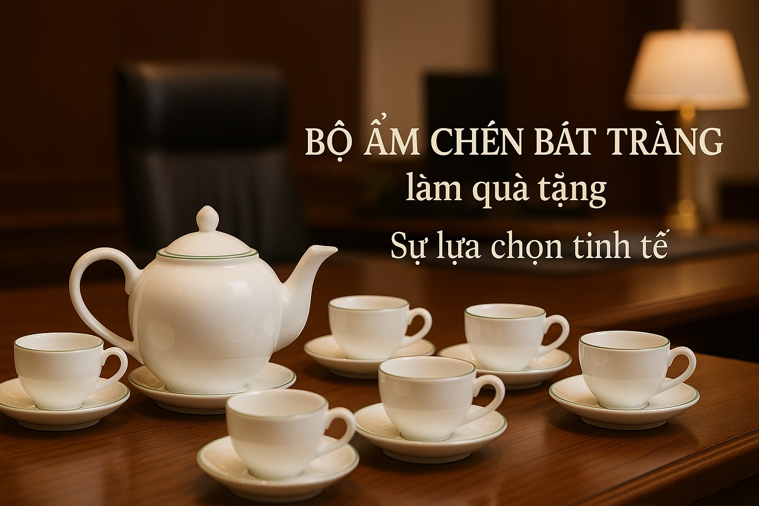 Bộ ấm chén Bát Tràng làm quà tặng – Sự lựa chọn tinh tế cho doanh nghiệp, đại hội, kỷ niệm