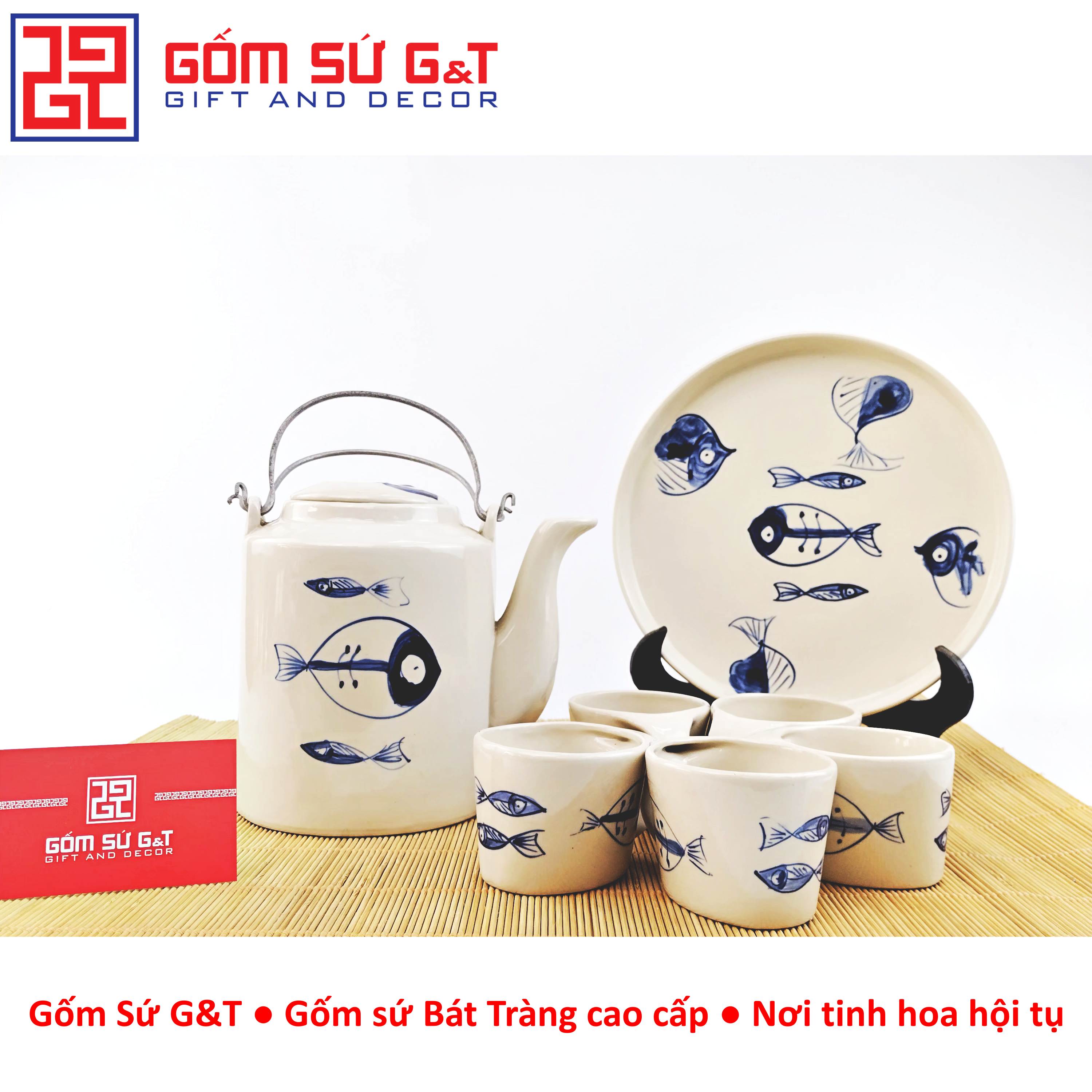 Bộ trà Bát Tràng cao cấp Gốm Sứ G&T