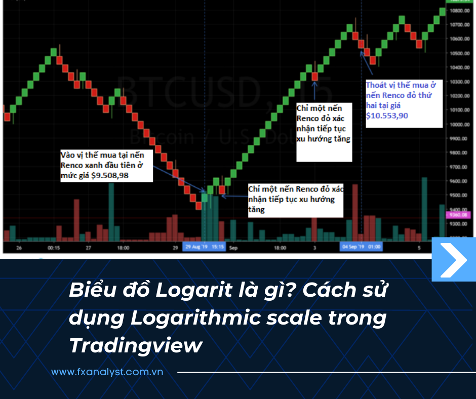 Khác biệt giữa biểu đồ chart Linear và chart Log logarit trong Crypto