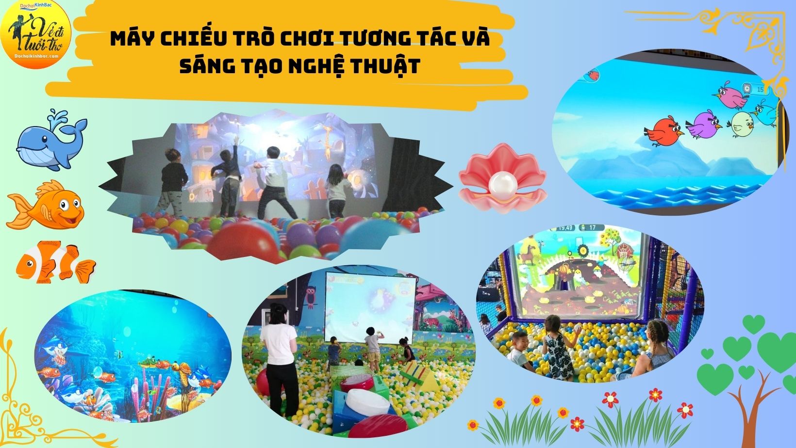 Máy Chiếu Trò Chơi Tương Tác và Nghệ Thuật Sáng Tạo Trong Khu Vui Chơi Trẻ Em.