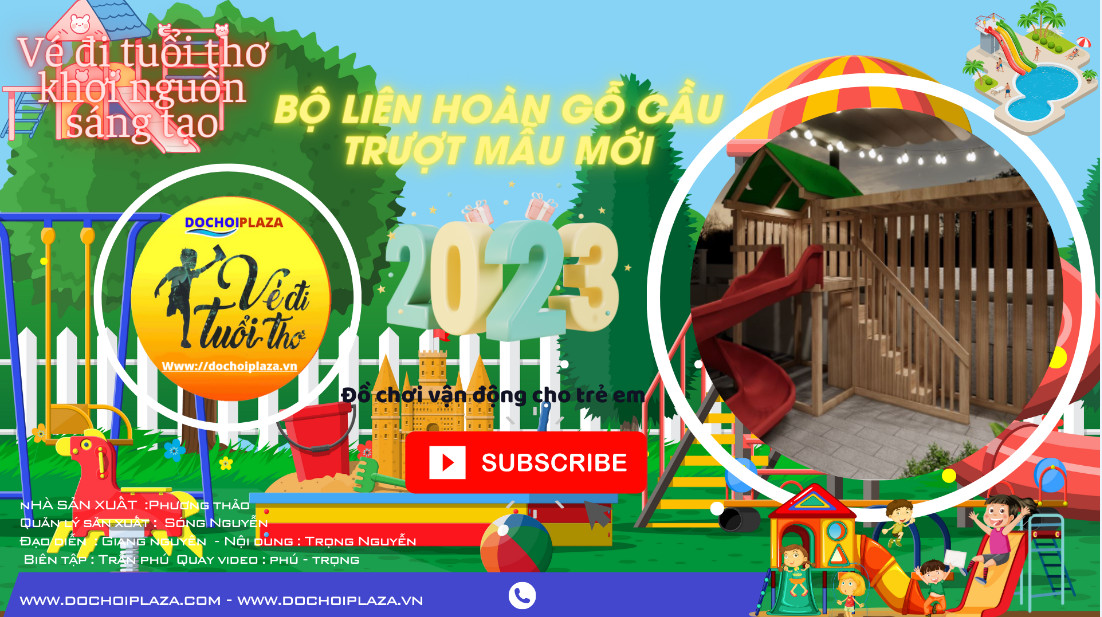 Bộ liên hoàn gỗ cầu trượt mẫu mới