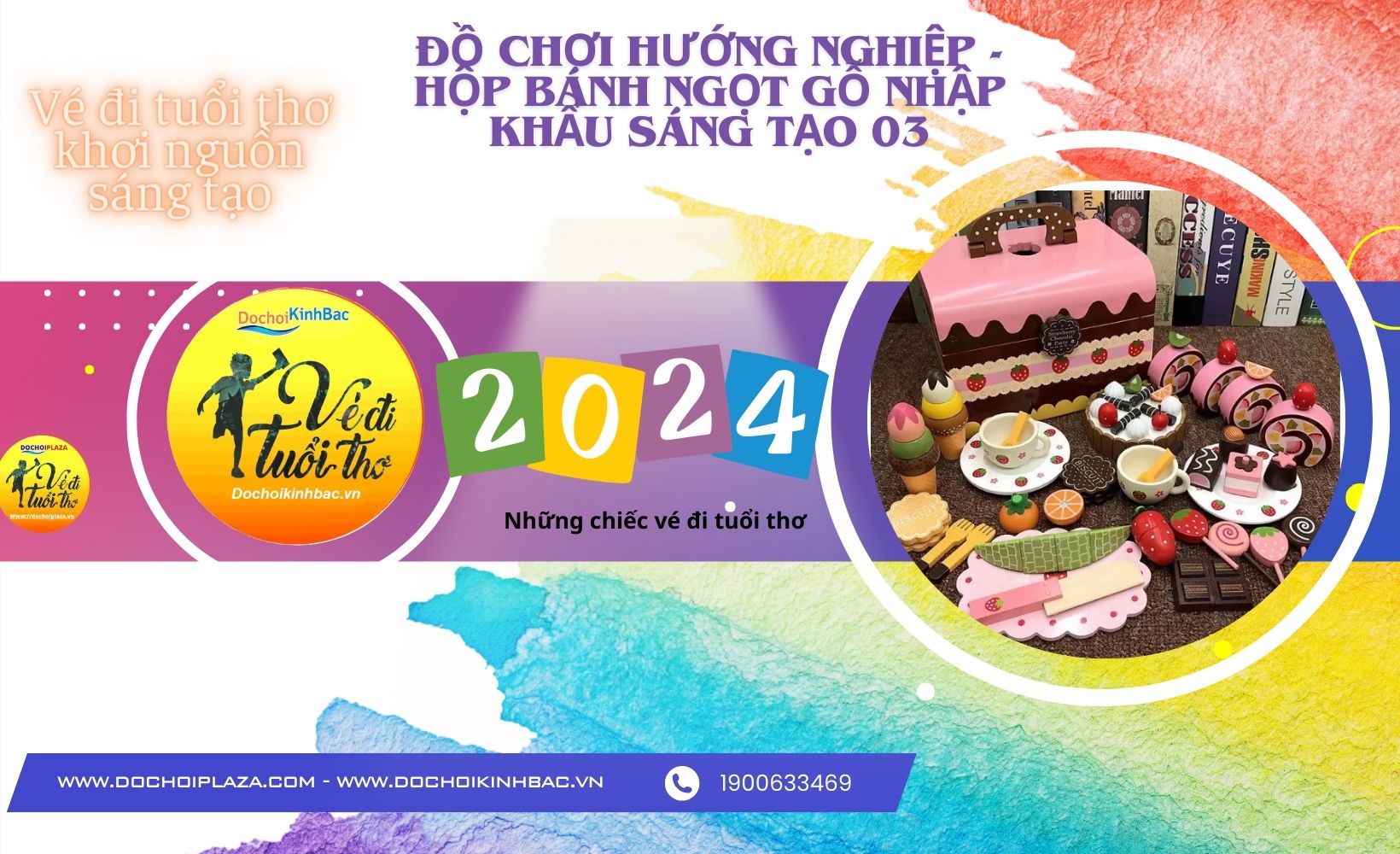 Đồ Chơi Hướng Nghiệp - Hộp Bánh Ngọt Gỗ Nhập Khẩu Sáng Tạo 03