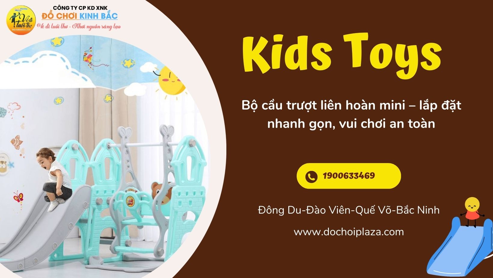 Bộ cầu trượt liên hoàn mini – lắp đặt nhanh gọn, vui chơi an toàn
