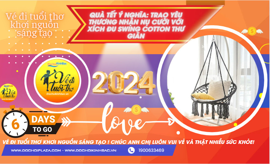 Quà Tết ý nghĩa: Trao yêu thương nhận nụ cười với xích đu swing cotton thư giãn