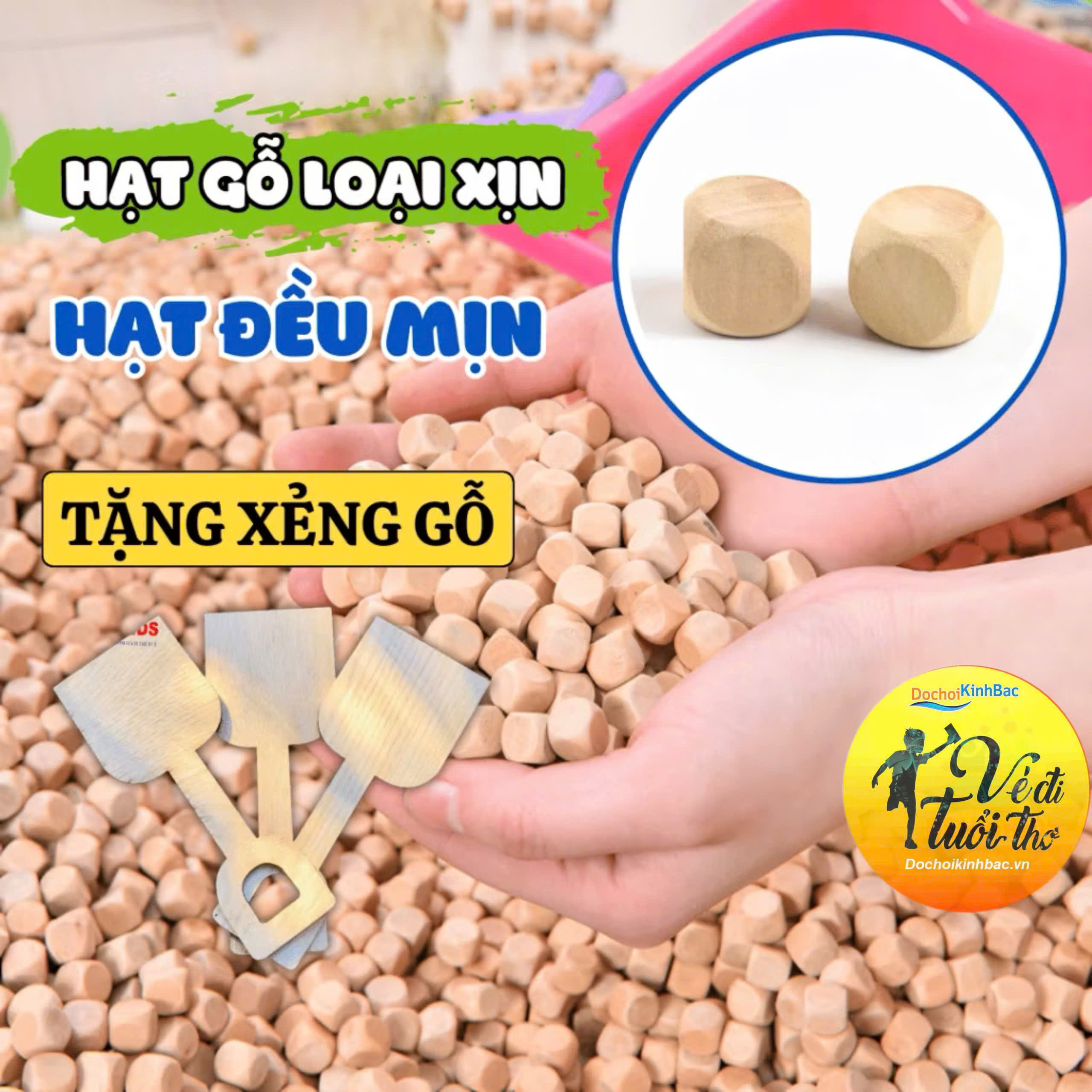 Combo Hạt Gỗ và Xẻng Gỗ – Sự Lựa Chọn Tuyệt Vời Cho Trẻ Em Phát Triển Sáng Tạo