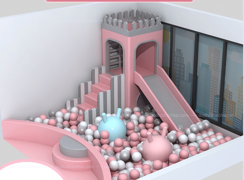Nhà bóng cầu trượt mini