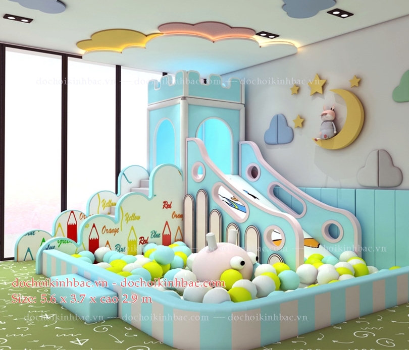 Nhà bóng cầu trượt mini