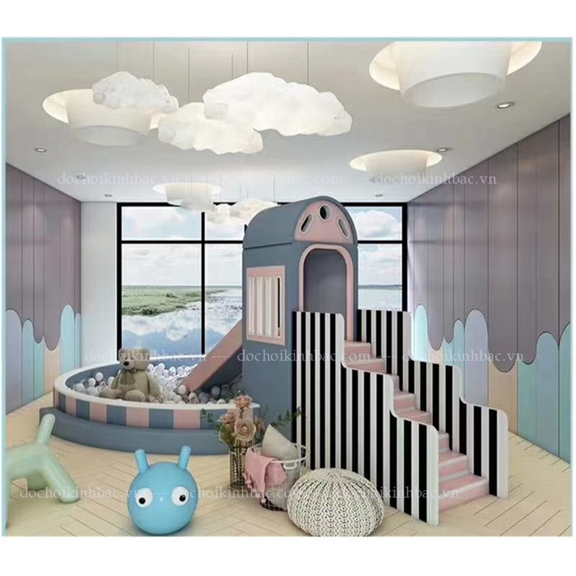 Nhà bóng cầu trượt mini