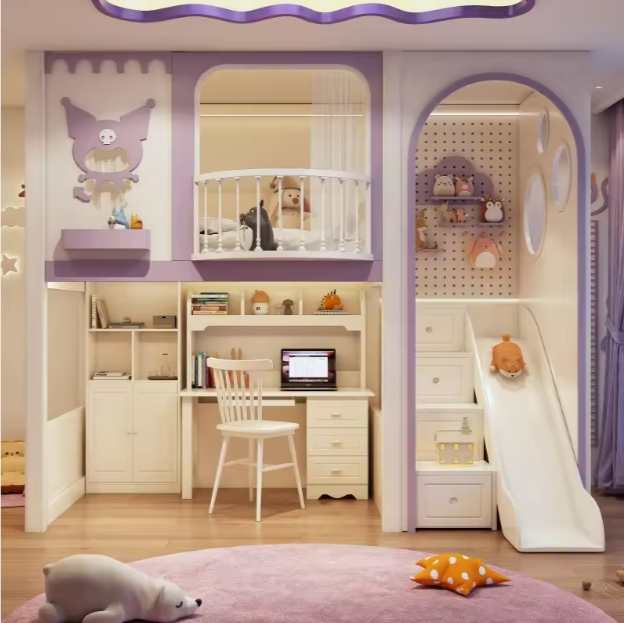 Phòng chơi trong nhà tone tím PCTNKB09 – Không gian cổ tích cho bé
