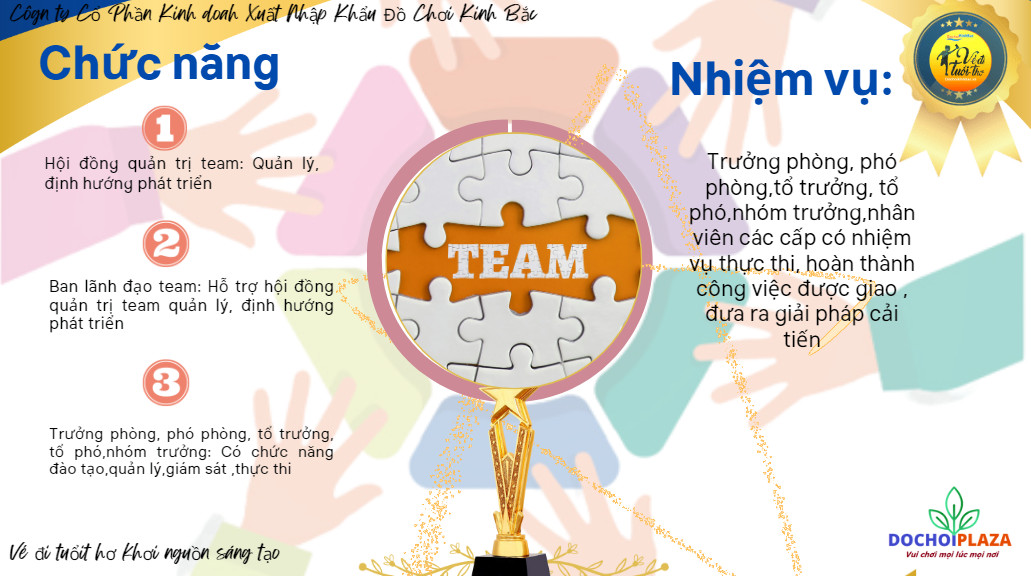 Chức năng , nhiệm vụ của Team 