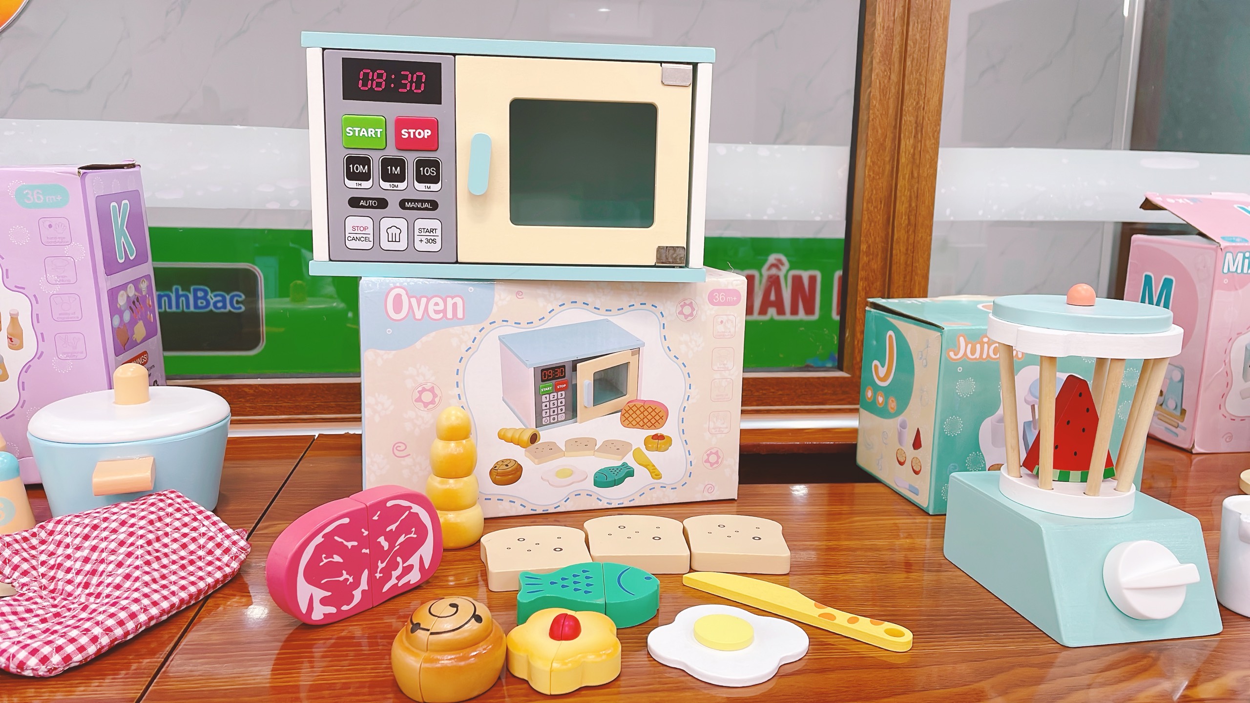 Bộ nấu ăn nhà bếp bằng gỗ