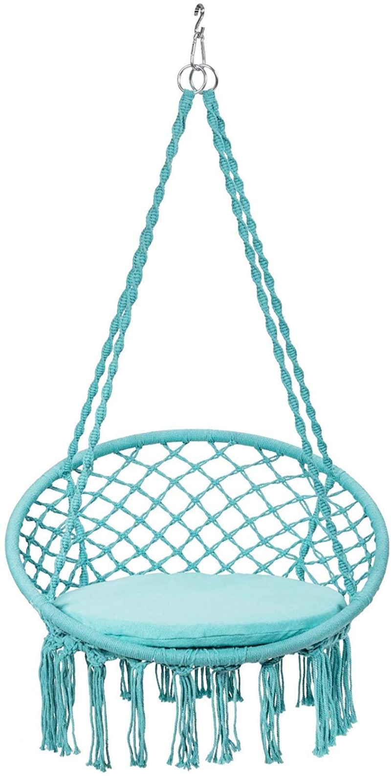 Xích đu Swing cotton màu xanh ngọc_Chất liệu an toàn thư giãn thoải mái