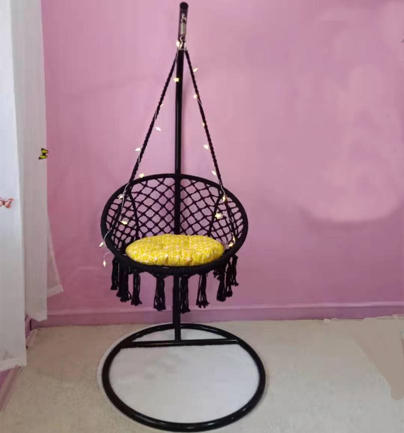 Bộ xích đu cotton swing màu xanh lá có cần treo