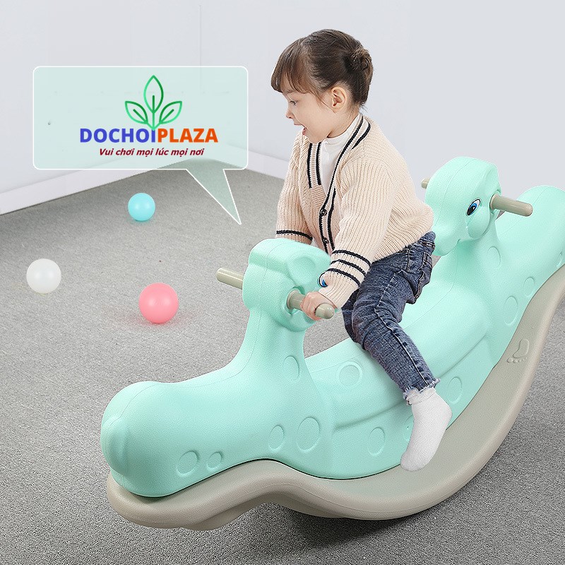 Bập bênh Ngựa con đôi KBBB021 bằng nhựa Nhập khẩu Size: 130*39*60cm Cho bé vui chơi