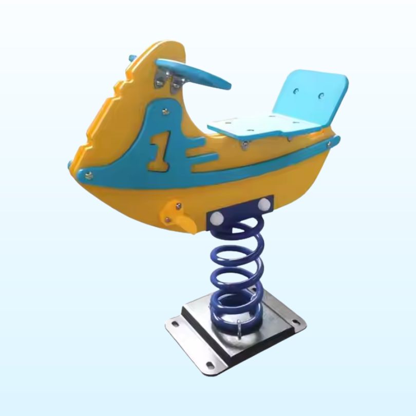 Bập Bênh Lò Xo Đơn BBKB05 – Thiết Kế Hình Tàu Cực Cool, Bé Nào Cũng Mê