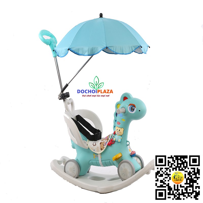 Bập bênh đơn đa năng có ô che cho bé Hot 2022 KBBDN06 - Size 80x36x76x56 Cm