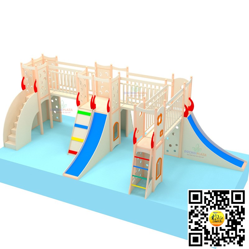 Bộ cầu trượt liên hoàn Size 800*400*270 Cm bằng gỗ Chất lượng cao cho bé Pro Kid 2022