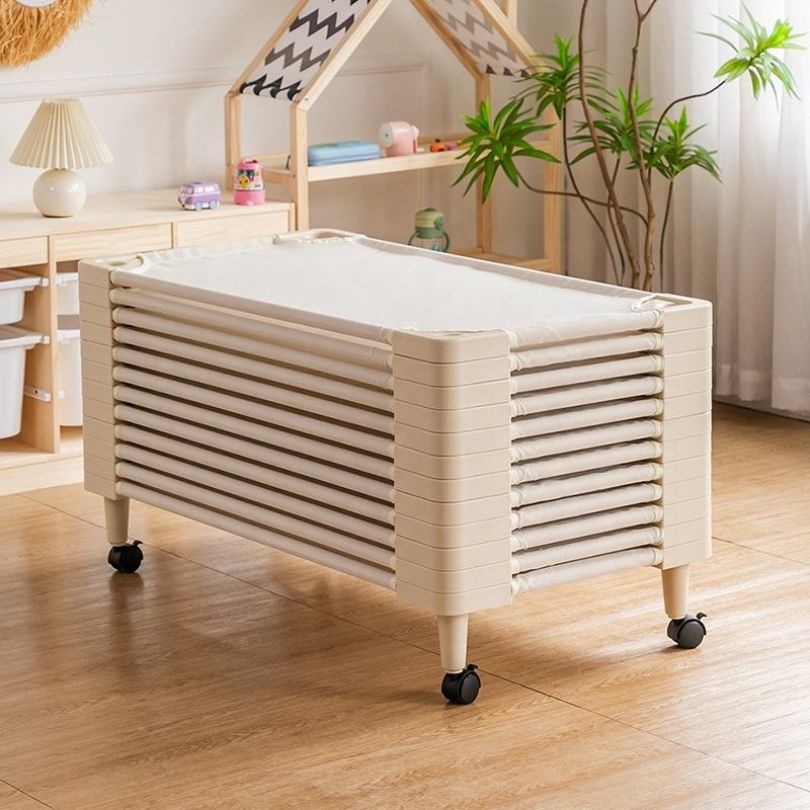 Giường Mầm Non Màu Trắng Kem Nhựa Cao Cấp GLMN027