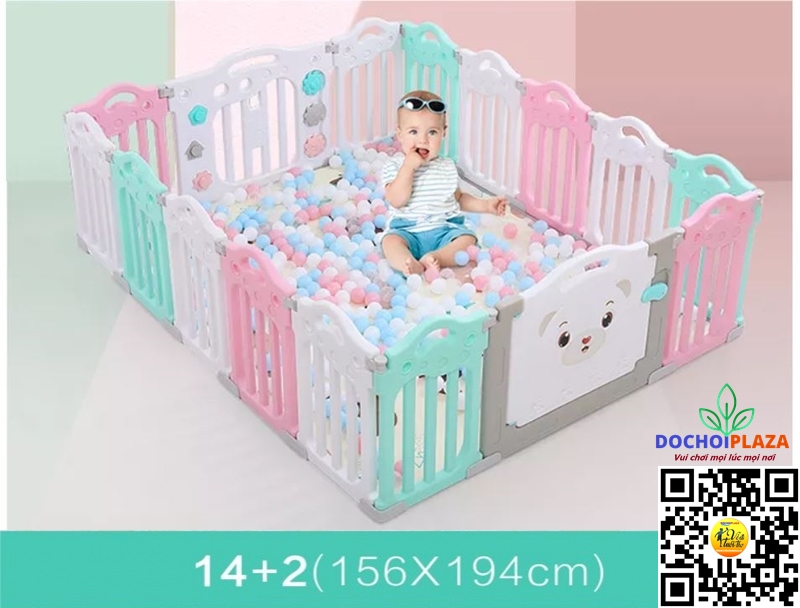 Bộ Khung quây Cũi quây  bóng bằng nhựa HDPE cao cấp an toàn Size 156x194x62 Cm