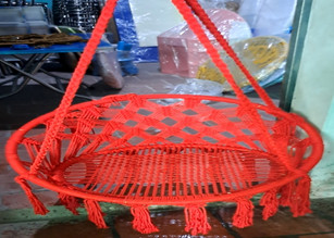 Bộ xích đu cotton swing màu đỏ có cần treo