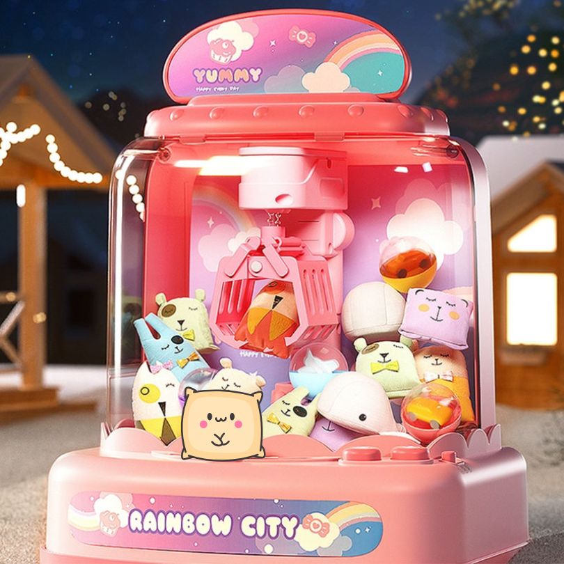 🎀 Máy gắp thú bông mini màu hồng – Trò chơi vui nhộn tại nhà 🎀