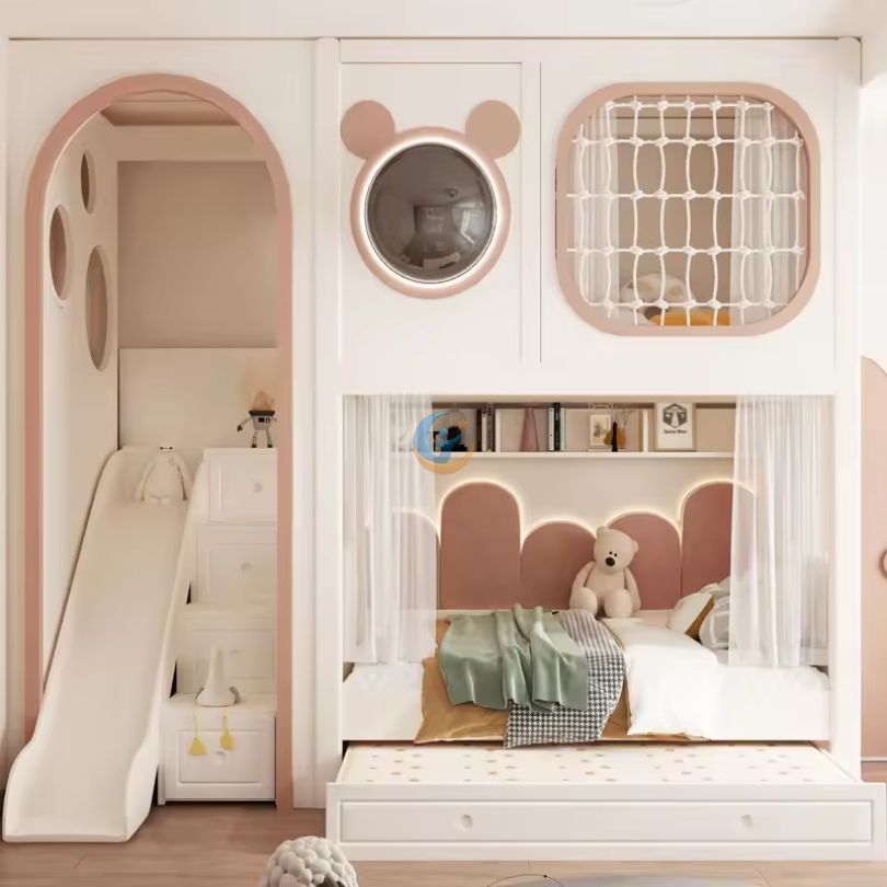Phòng Chơi Tại Nhà PCTNKB13 – Giường Gác Xép Kết Hợp Vui Chơi Cho Bé 🌸