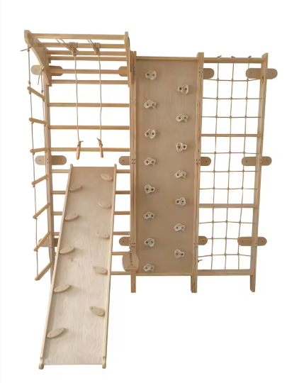 Bộ Đồ Chơi Vận Động Khung Gỗ Leo Trèo Trong Nhà Cho Bé Từ 2–10 Tuổi