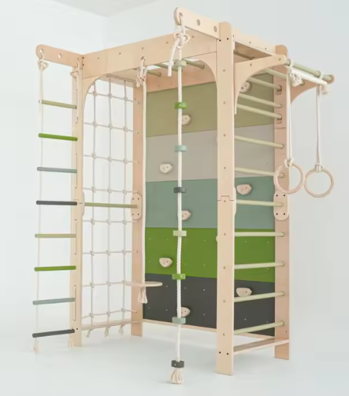 Bộ Đồ Chơi Vận Động Khung Gỗ Leo Trèo Trong Nhà Cho Bé Từ 2–10 Tuổi