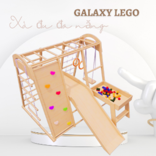 Xà đu đa năng Galaxy LEGO - Bộ Vận Động Gỗ Toàn Diện Cho Bé