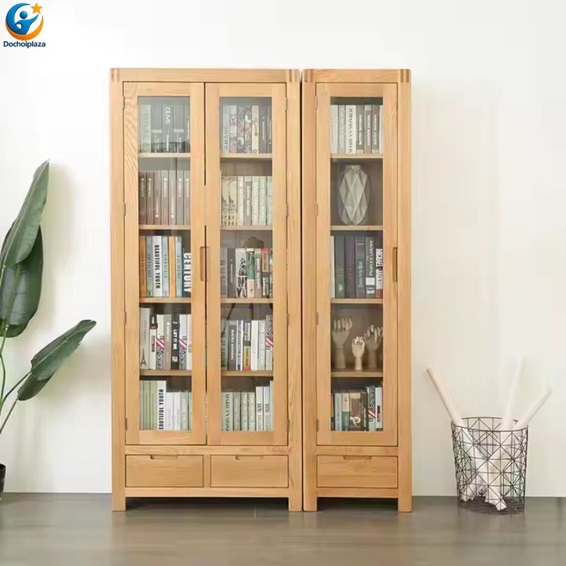 Tủ tài liệu gỗ kính – Tủ lưu trữ hồ sơ chuyên nghiệp cho trường học, văn phòng